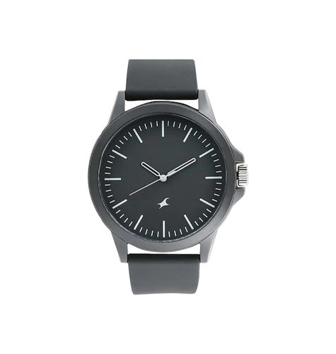 Unisex Black Dial & Silicon Straps Analogue Watch 38024PP25